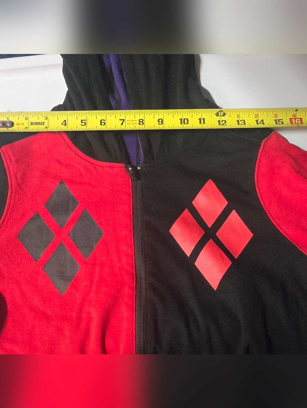 Harley Quinn Joker Red and Black Zip-Up Hoodie - Picture 2 of 10